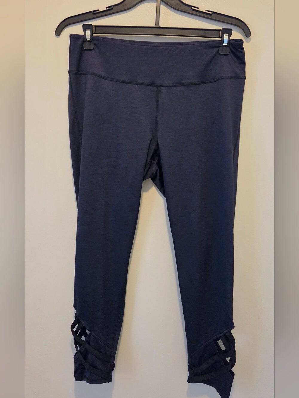 Maurices Navy Blue Crisscross Hem Leggings